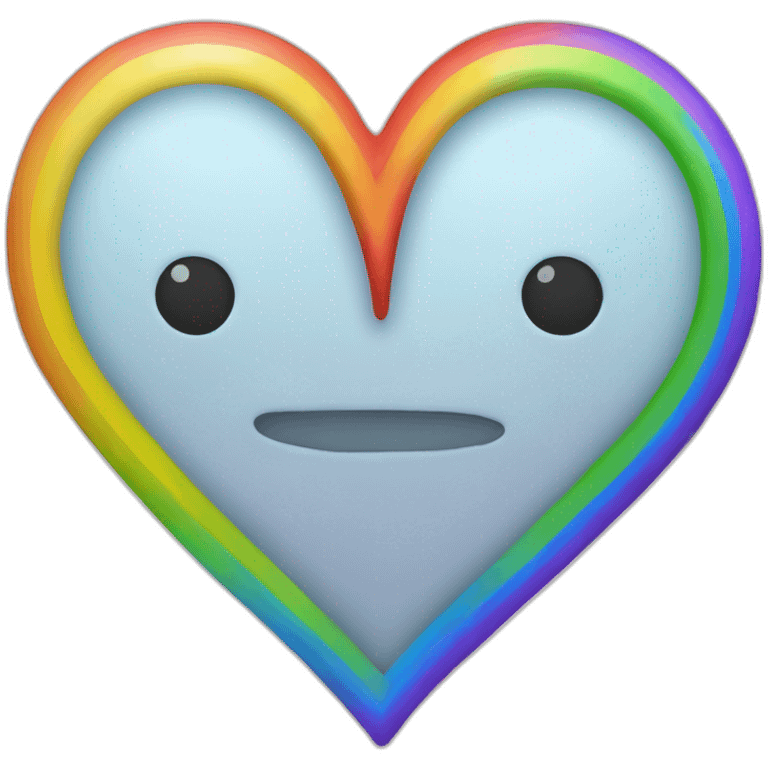 Dos Corazones arcoiris contentos emoji