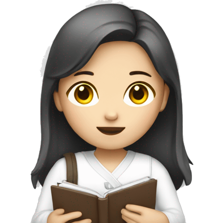 Korean girl with notebook emoji