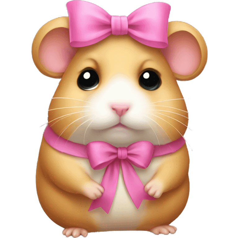 sad hampster with pink bow emoji