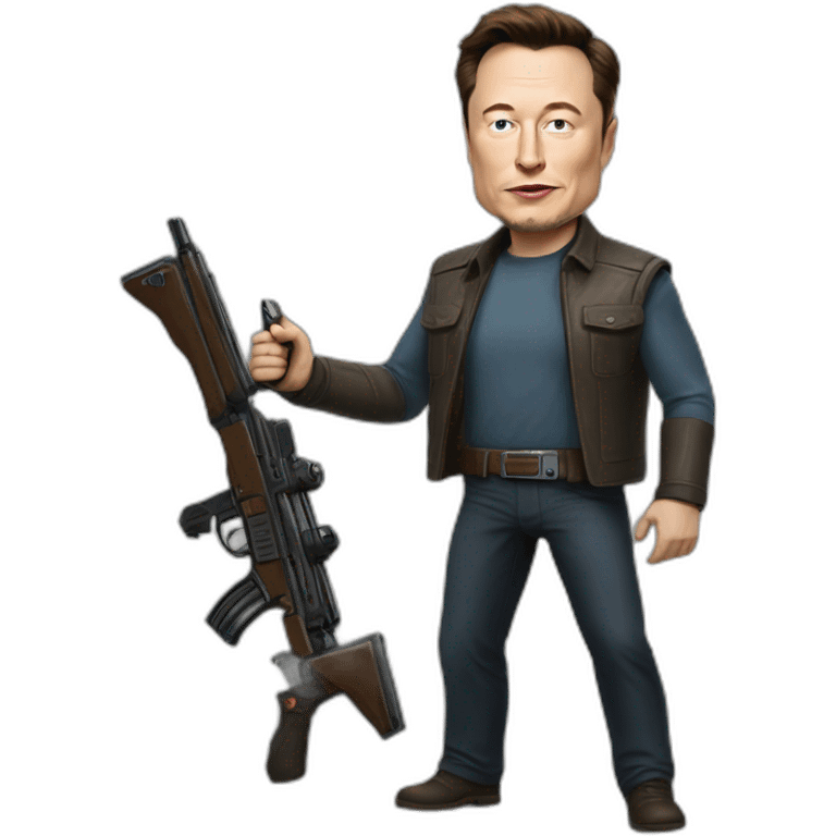 Elon Musk big boss avec des guns emoji