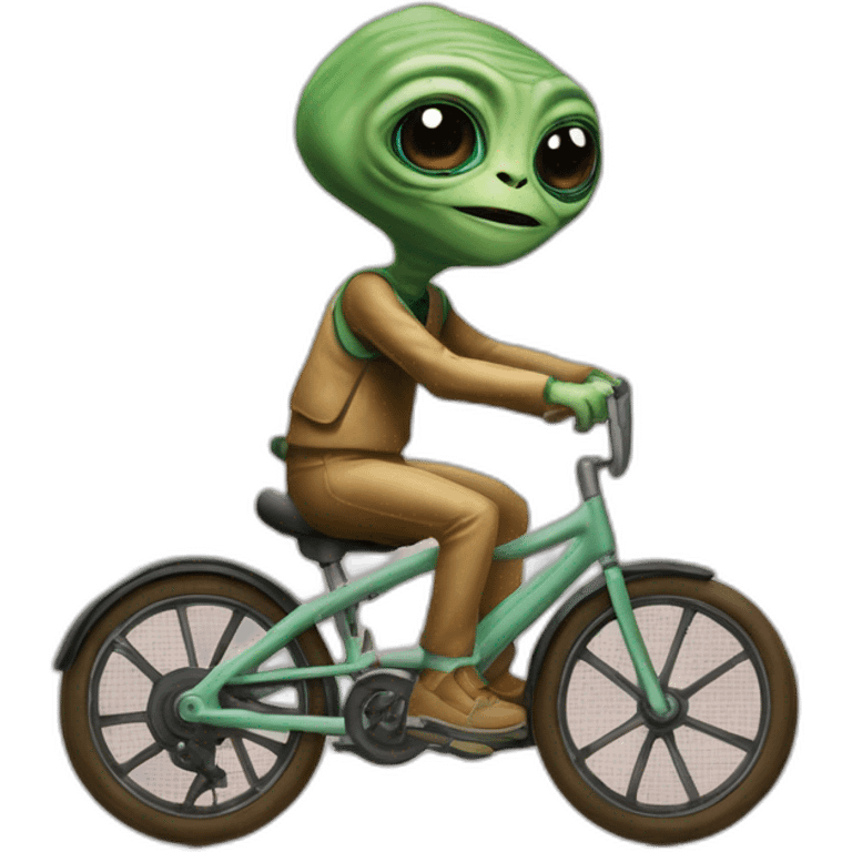 E.T. l'extraterrestre et eliott sur son vélo emoji