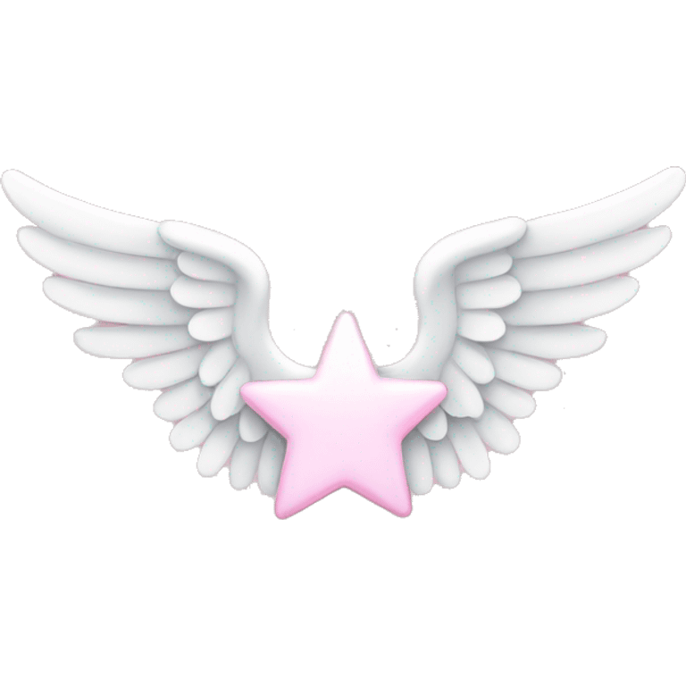 Light pink star with white angel wings emoji