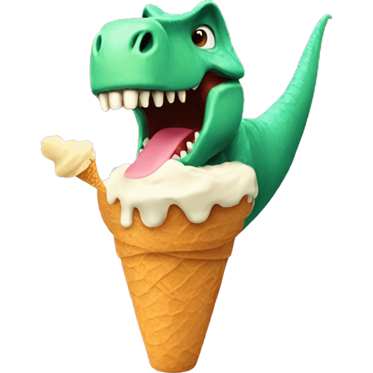 Dinosaur eating ice cream  emoji