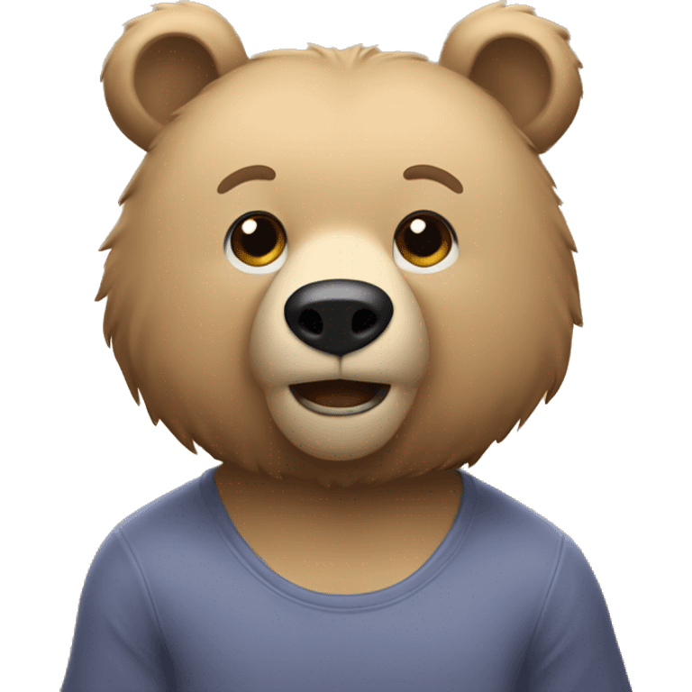 A bear with a T-shirt that says MARK on it. emoji