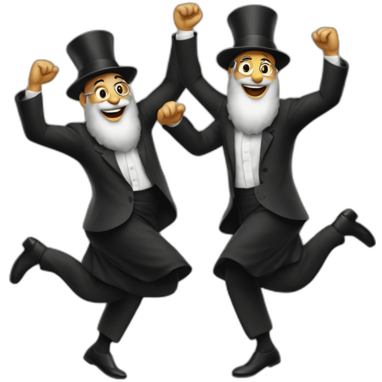 Two rabbi dancing emoji