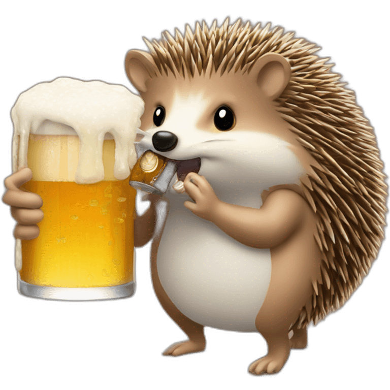 hedgehog drink beer spending bitcoin emoji