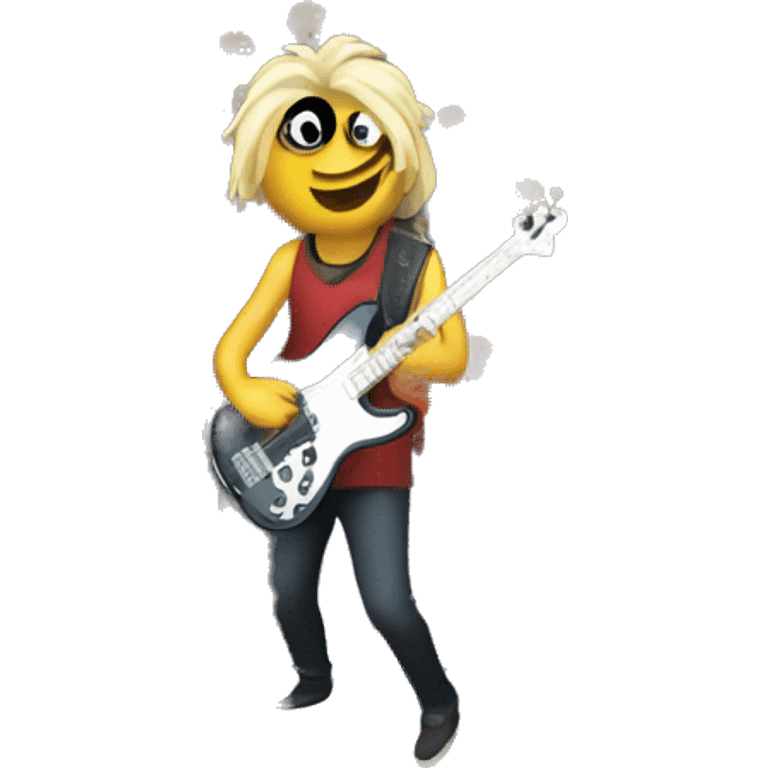 A bassist playing a gig in front of thousands people emoji