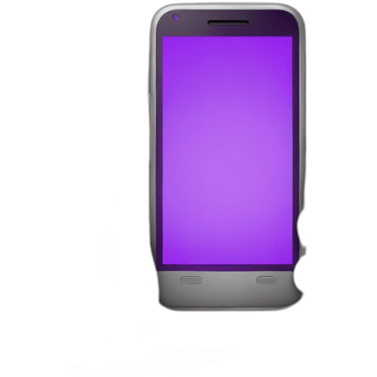 Smartphone with purple screen emoji