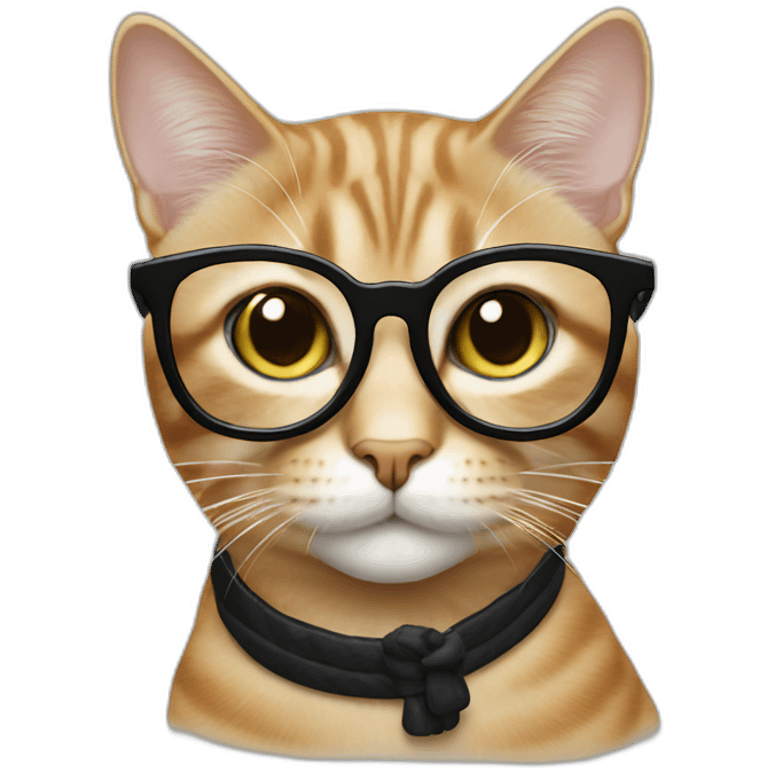 Cat in fashion glasses emoji