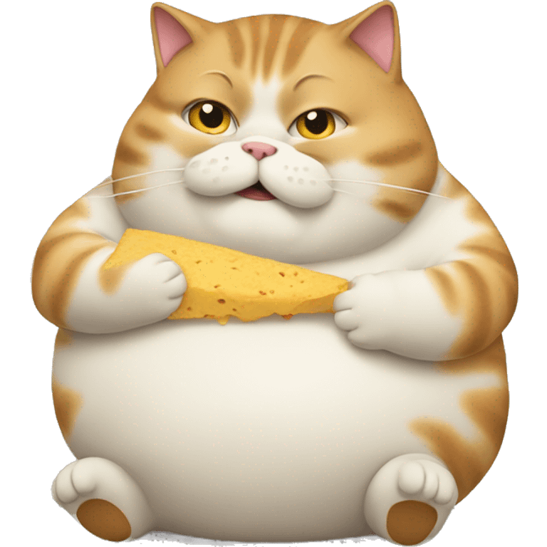 fat cat eating  emoji