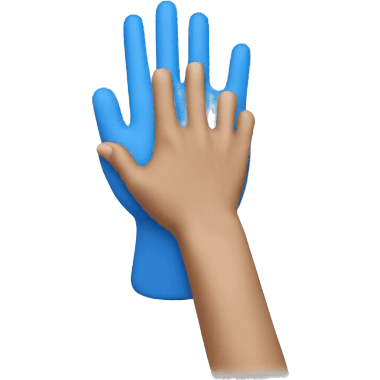 a blue hand making a click on a mark icon emoji