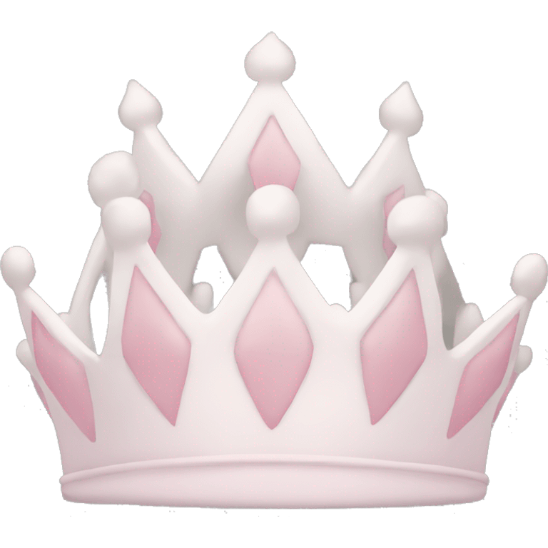 White and pastel pink crown emoji