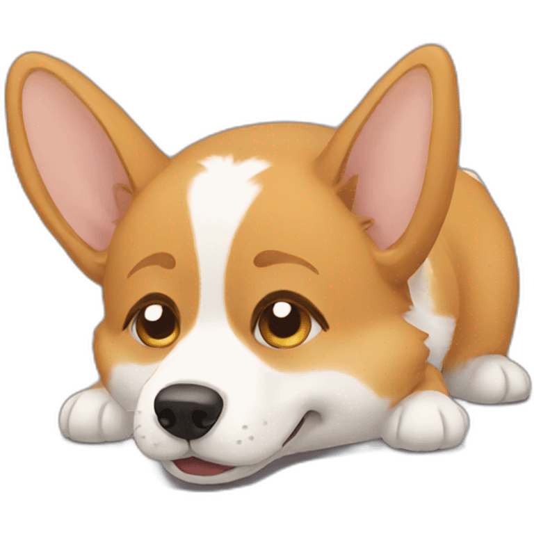 Crying corgi emoji