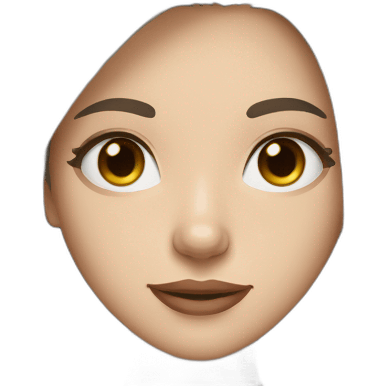 Long Brown hair woman  hazel eyes and husky emoji