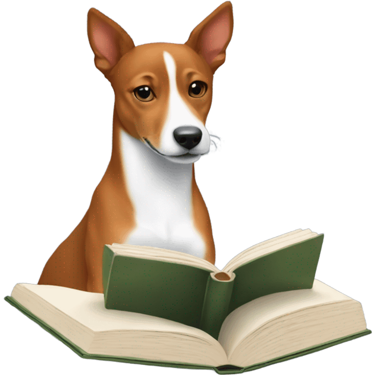 Basenji reading a book emoji