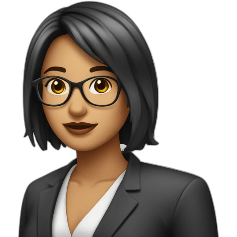 Secretaria joven sin lentes cabello corto lacio emoji