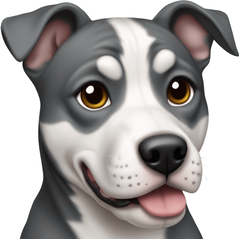 Pitbull husky mix gray and black emoji