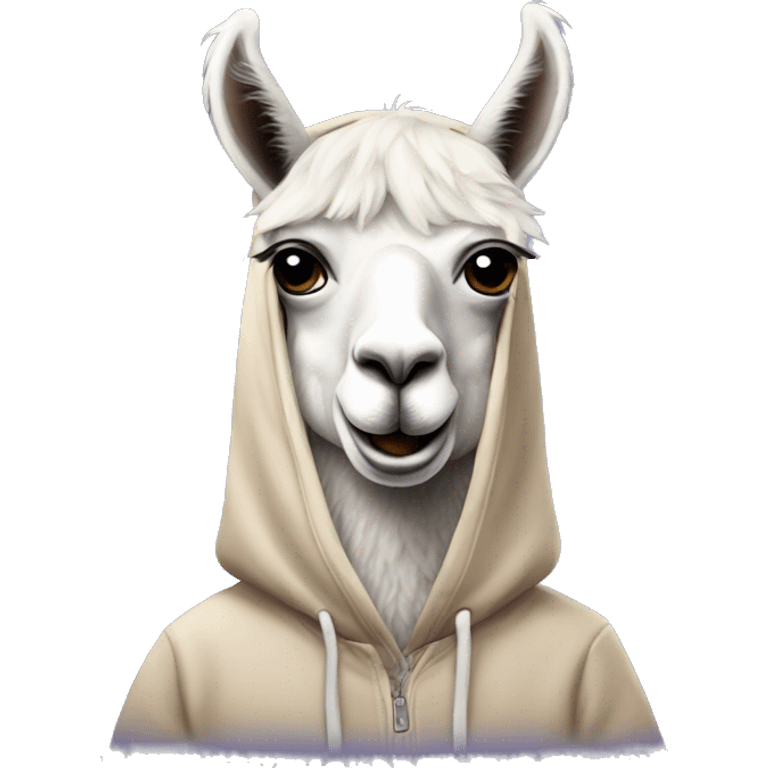 llama wearing hoodie emoji