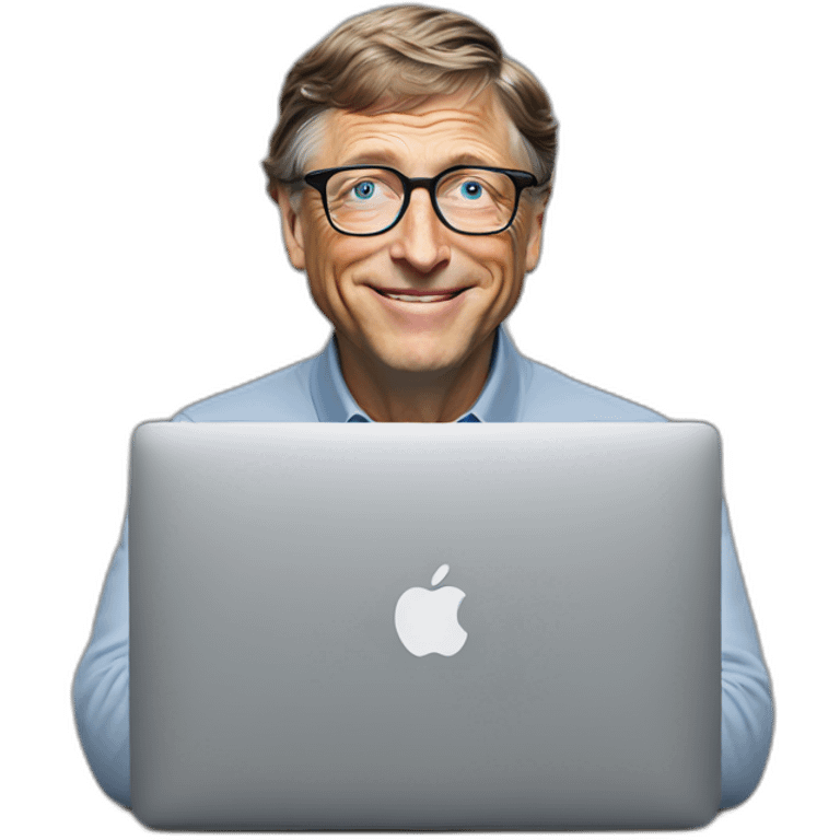 Bill gates using macbook emoji