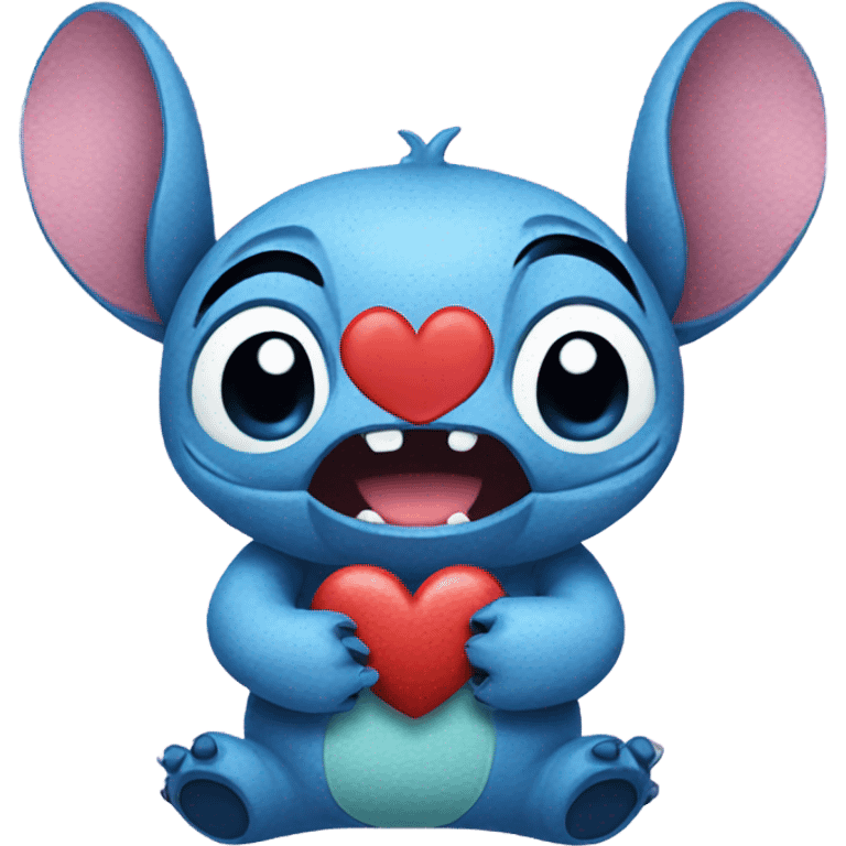 Stitch with heart emoji