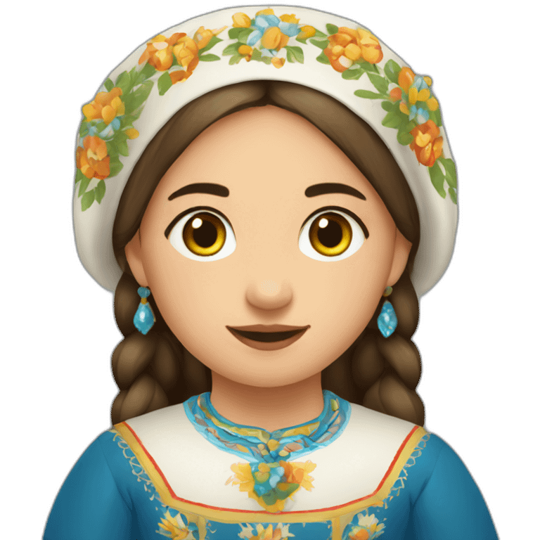 Osetian kavkaz girl in national costume emoji