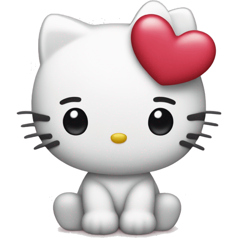 hello kitty with heart emoji