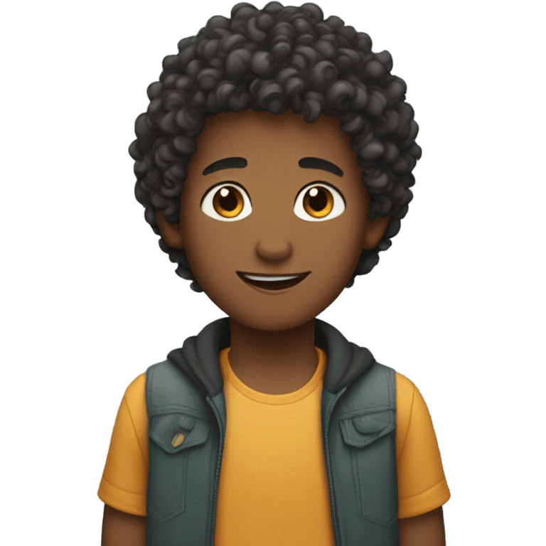 A Curly Mixed Boy emoji