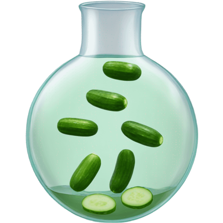 Cucumber detox water In a Transparent cylindrical flask emoji