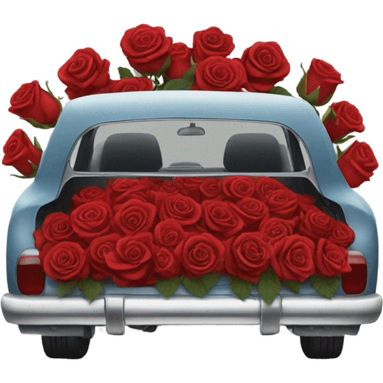 biegie  car in the trunk many roses red emoji