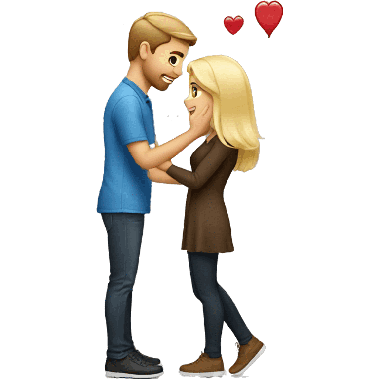 Brown hair guy proposing to blonde girl  emoji