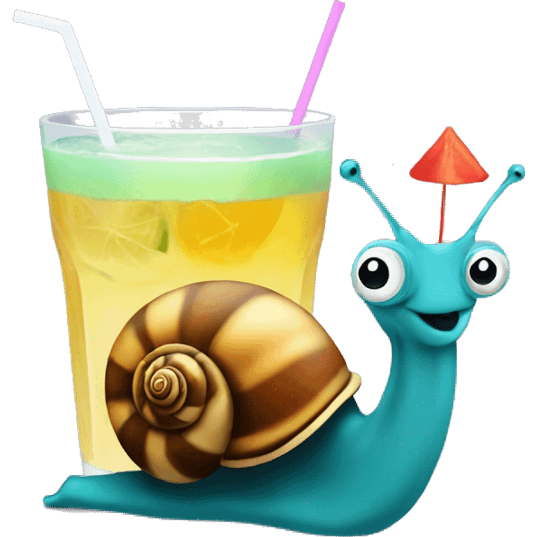 snail with cocktail emoji