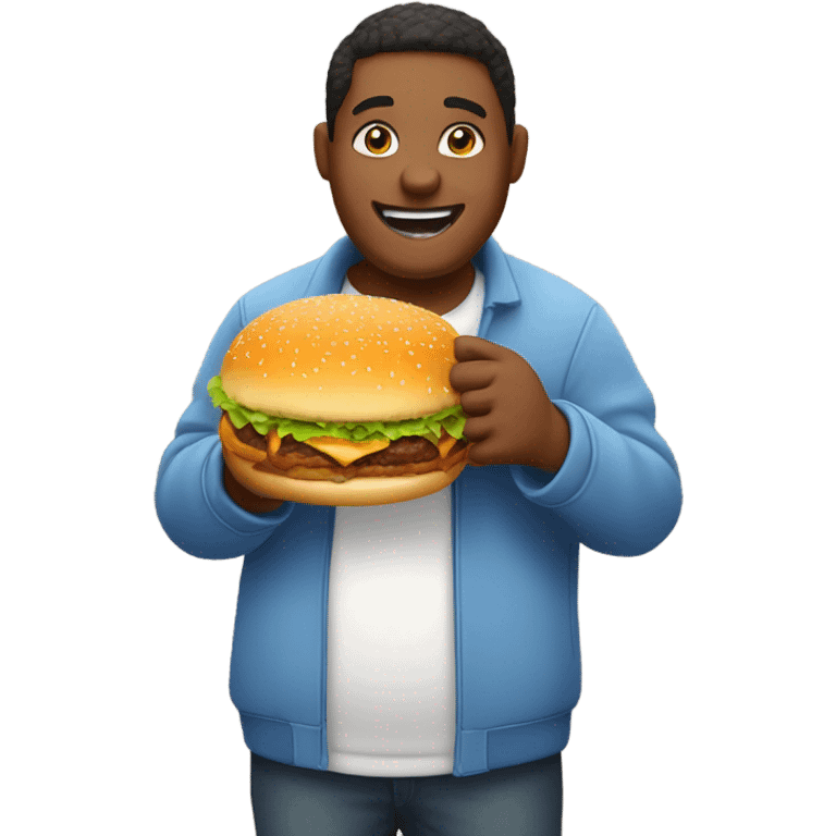 Fat person eating a burger emoji