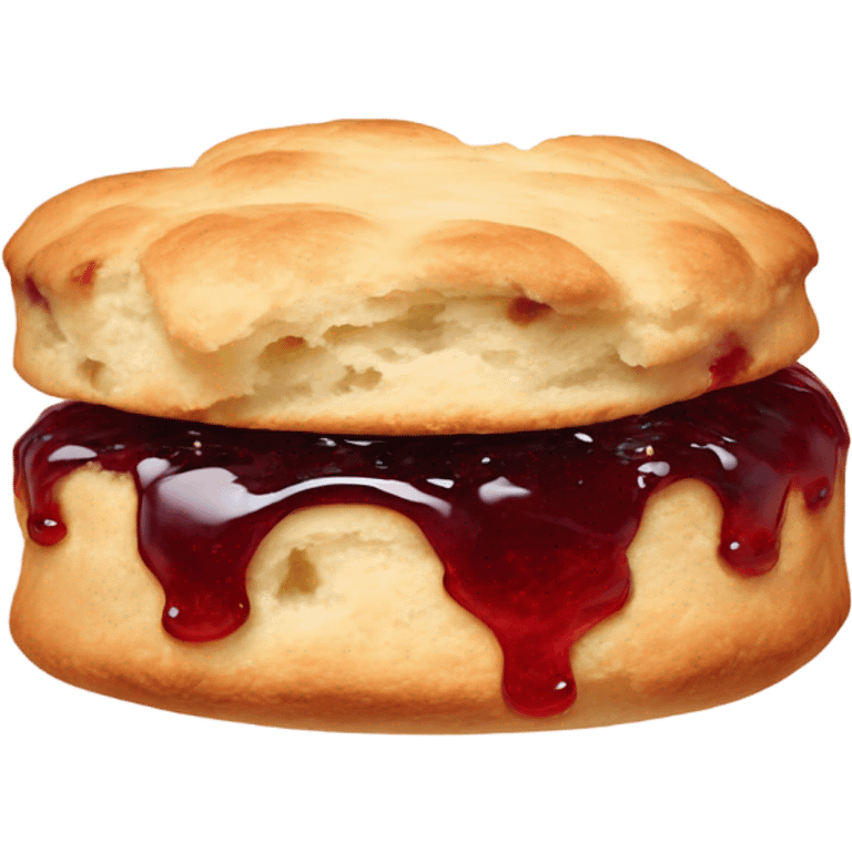 fluffy scone cut open with jam in it emoji