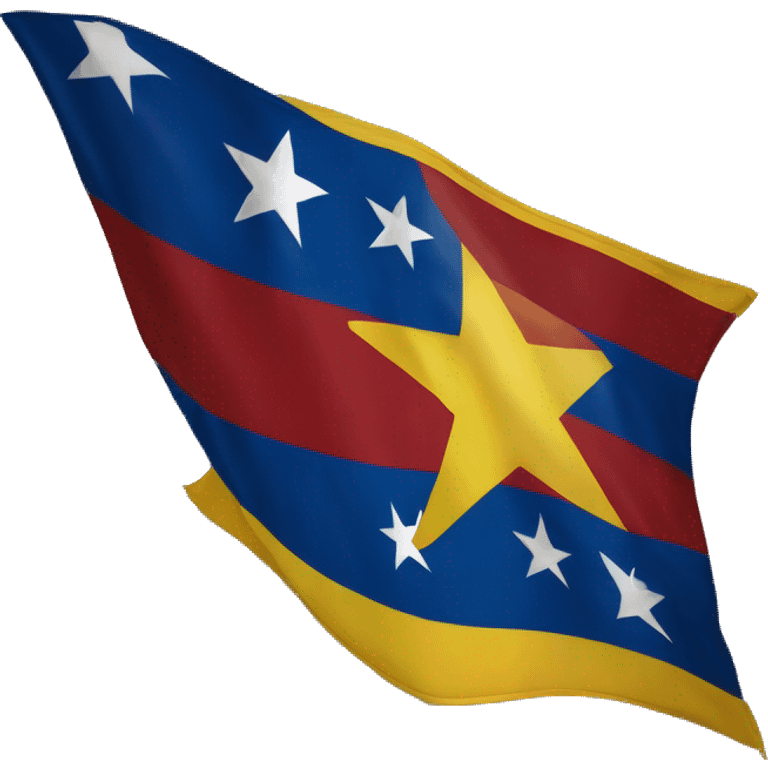 Bandera de Venezuela con 7 estrellas ondeando emoji