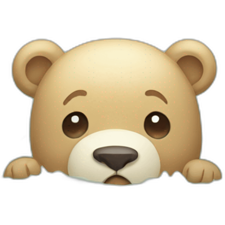 Cute bear bathes in water emoji