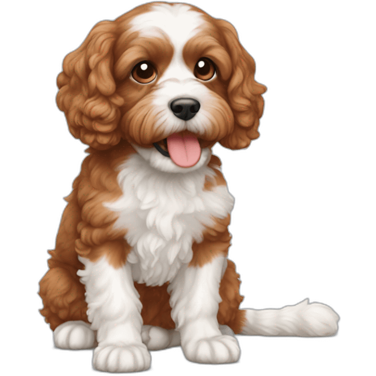 Red white cavapoo emoji