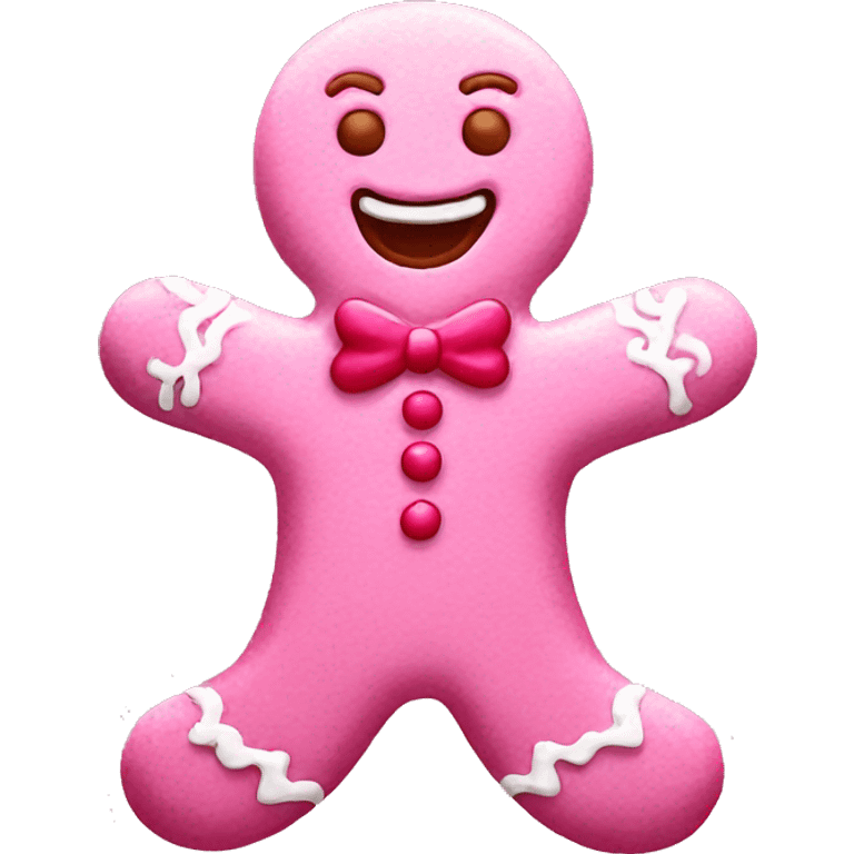 pink gingerbread man  emoji