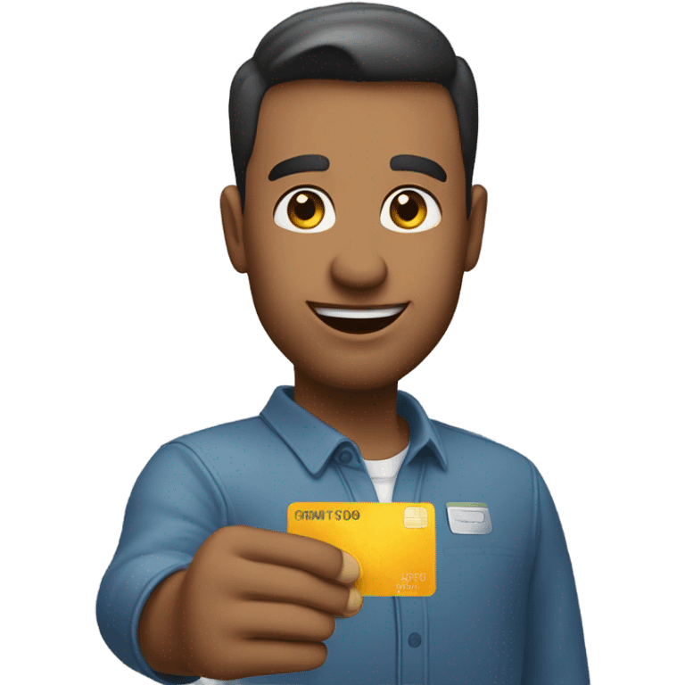 guy holding a credit card emoji