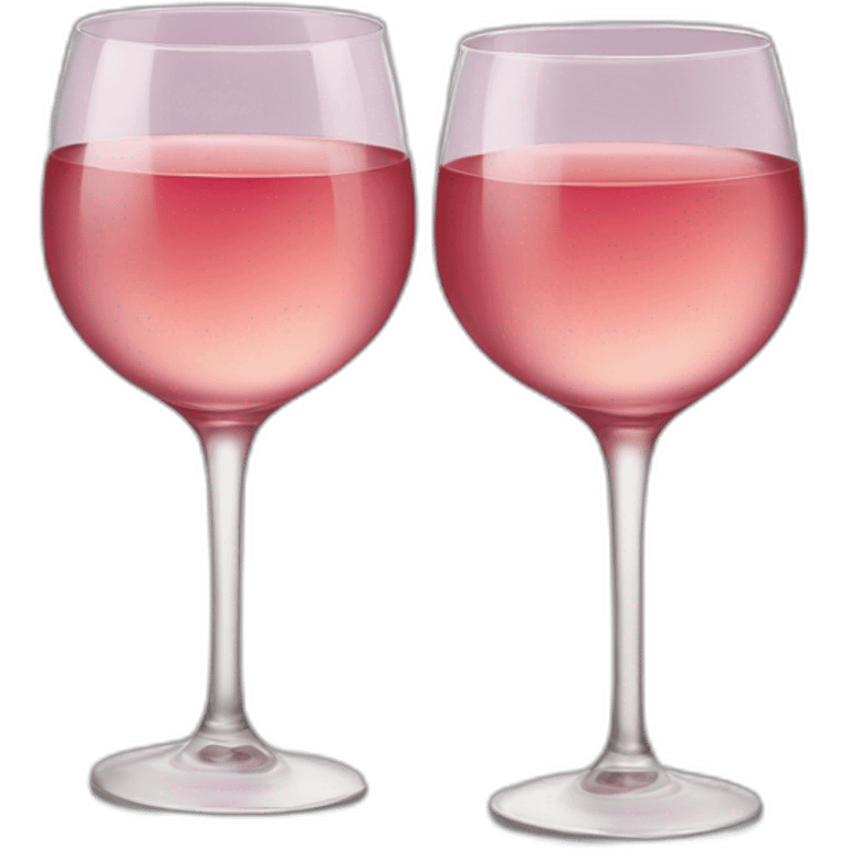 Two glasses of rose wine are clinking emoji