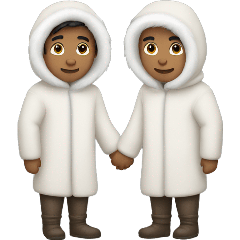 2 male Eskimo holding hands emoji