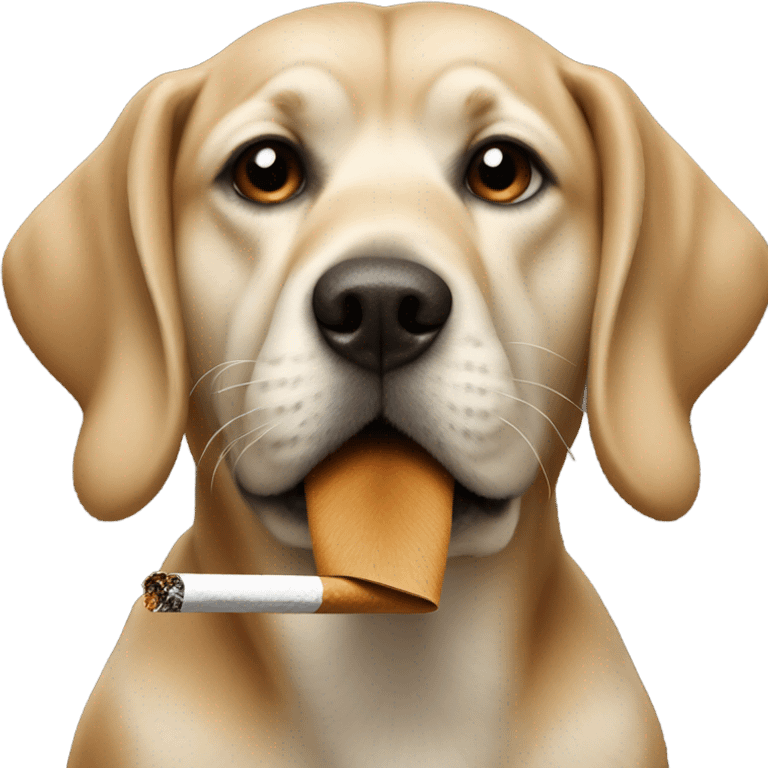 a dog with a cigarette  emoji