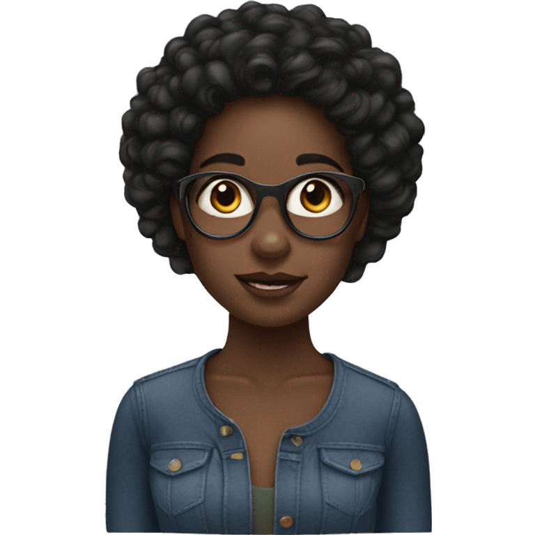 Black girl with air pods emoji