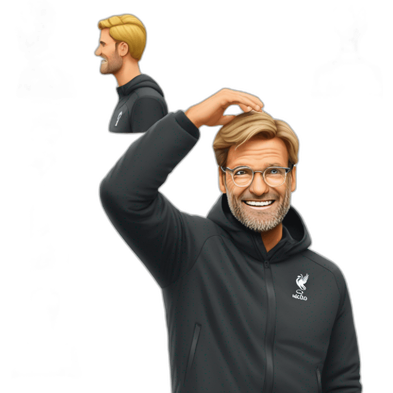 jurgen klopp placing hands under the head emoji