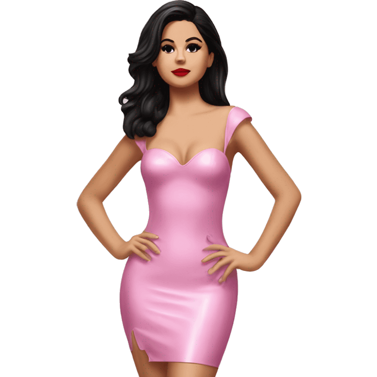 Selena gomez pink latex dress emoji