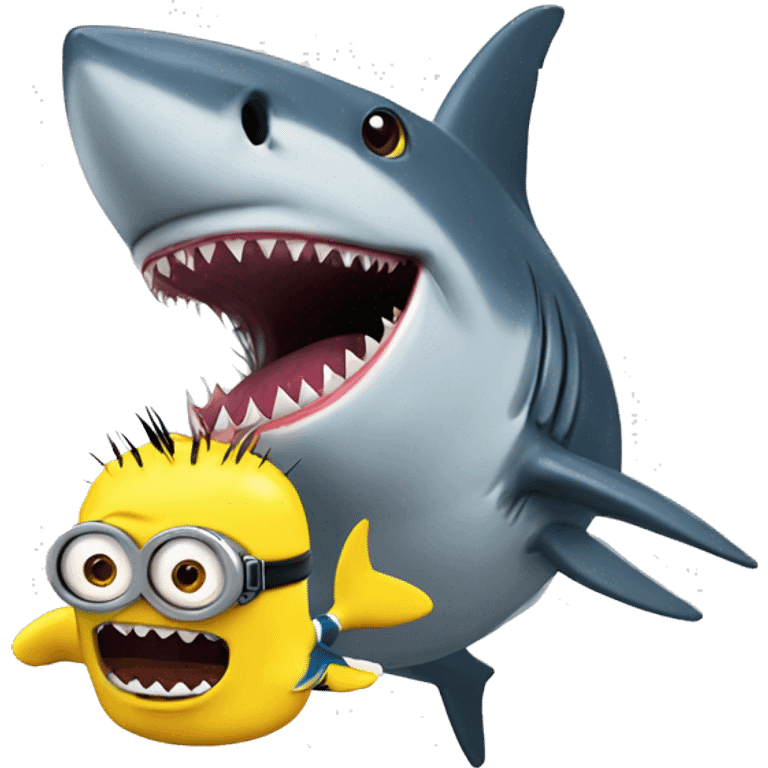 Shark eating minion emoji