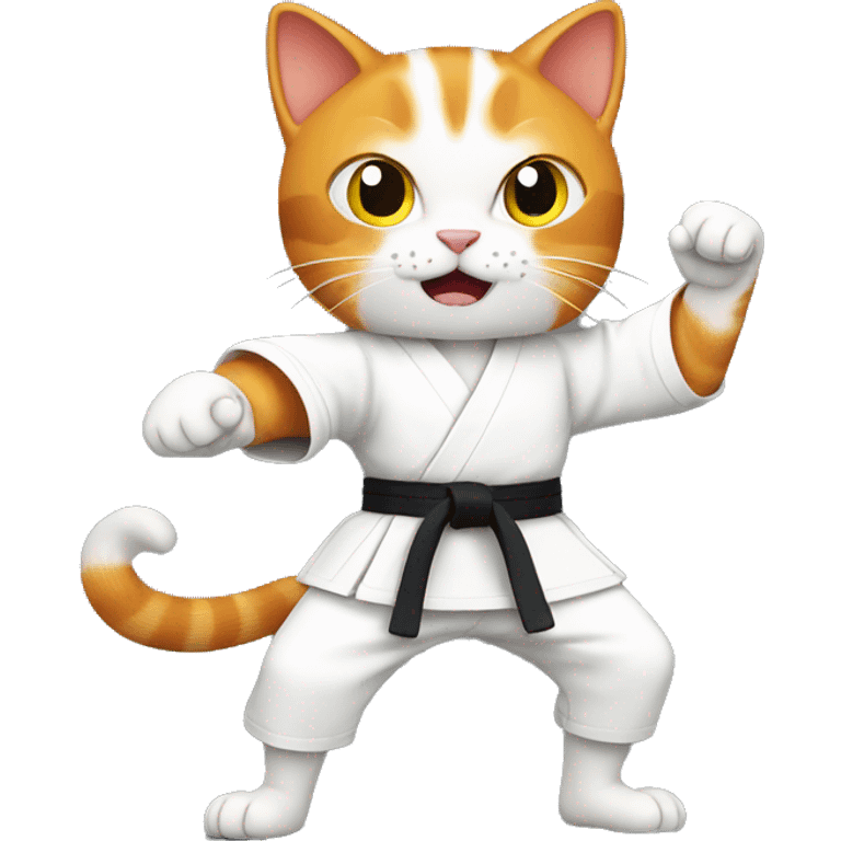 Ginger cat doing karate  emoji