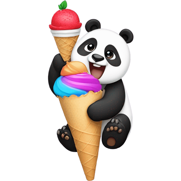 Panda eating ice cream emoji