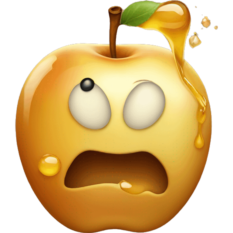 apple dipped in honey new years emoji