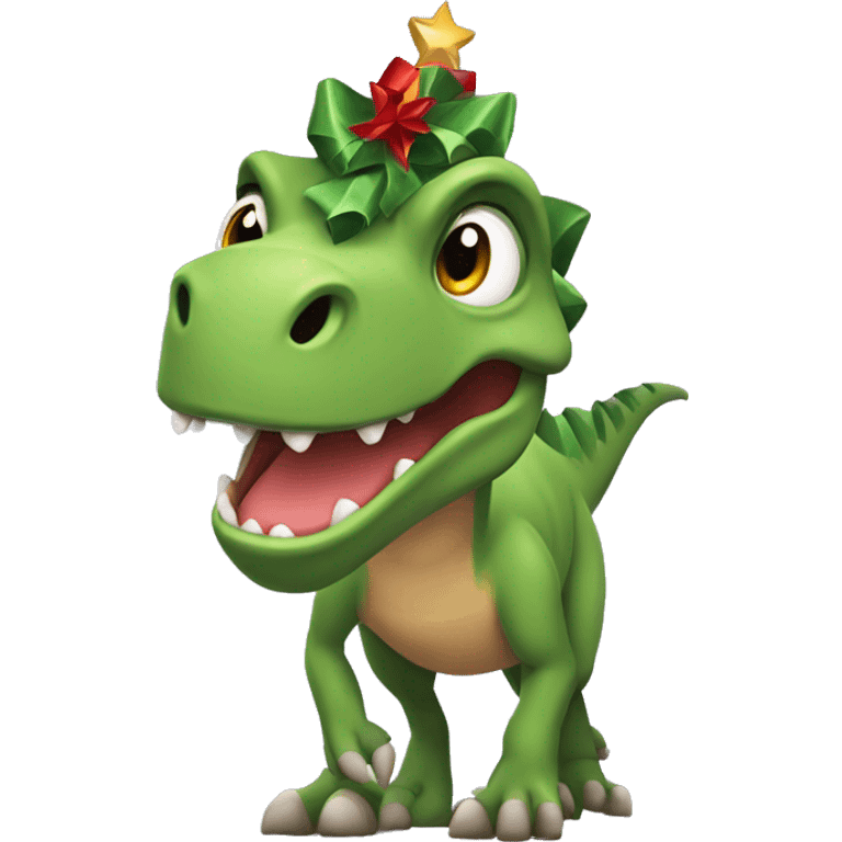 Dinosaurio de navidad emoji