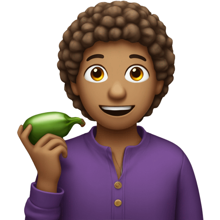  eating an eggplant emoji